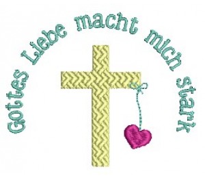 Stickdatei - Kreuz Wasser Fisch